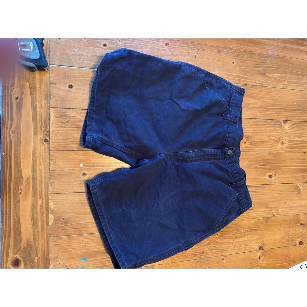 Carhartt Mens Navy Blue Canvas Carpenter Shorts Relaxed Fit Workwear 36